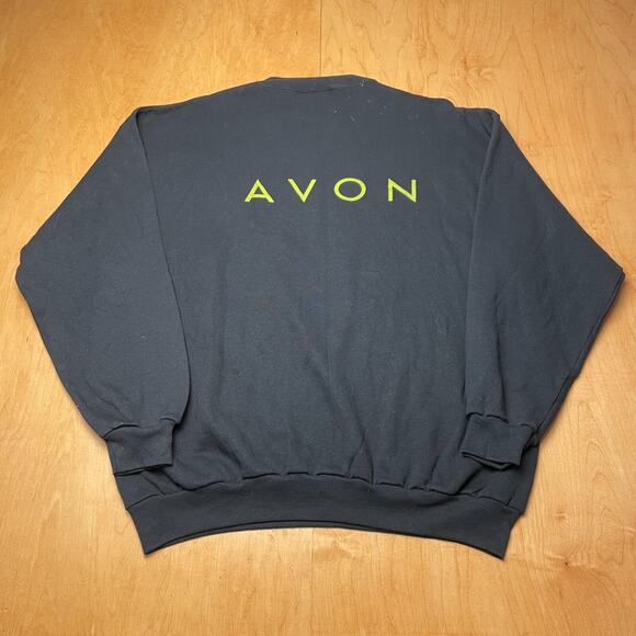 Vintage Women of Earth Avon 90's Black XL Pullover Long Sleeve Sweatshirt - Picture 8 of 9